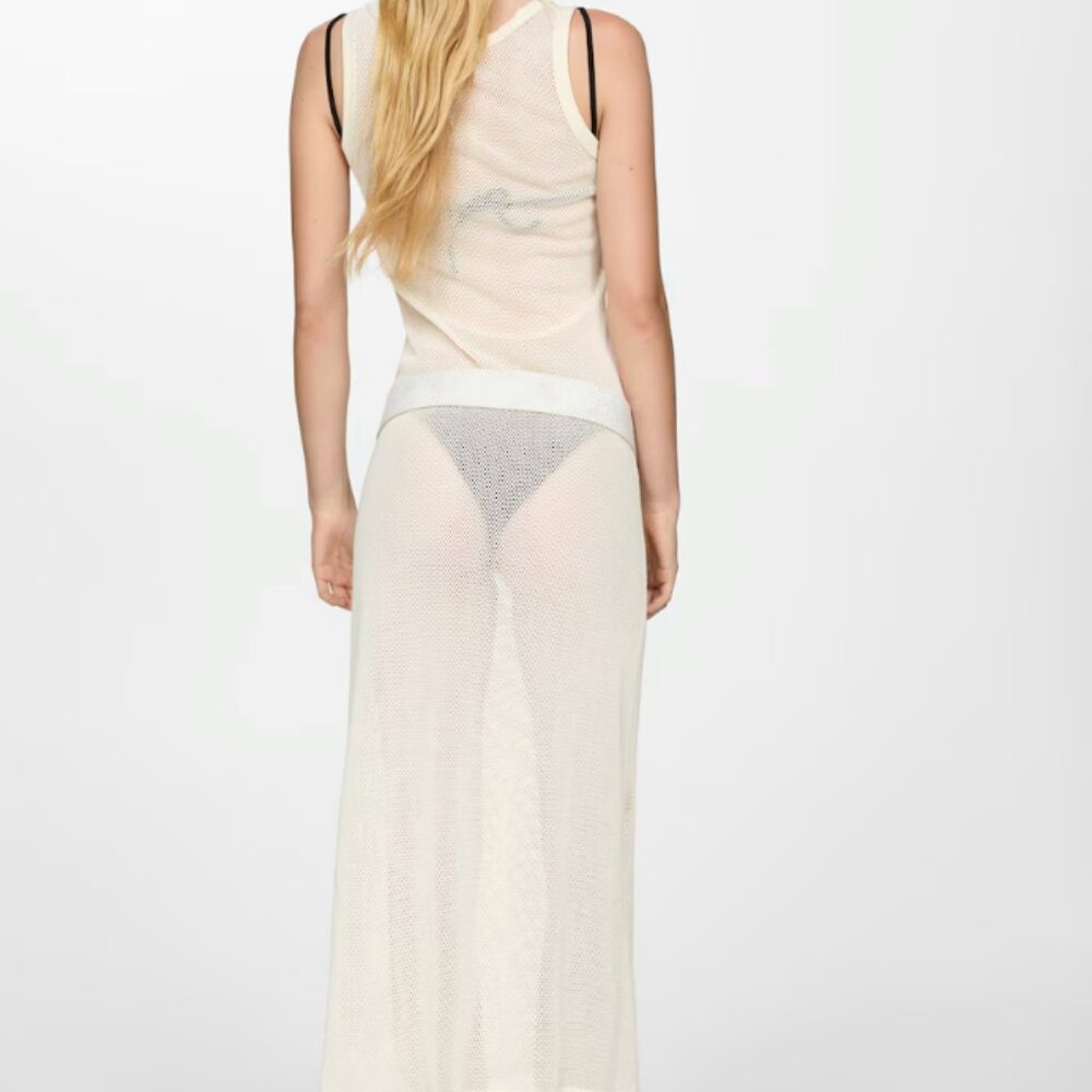 Mango Knitted Dress With Lace Pattern - Picture 2 of 6